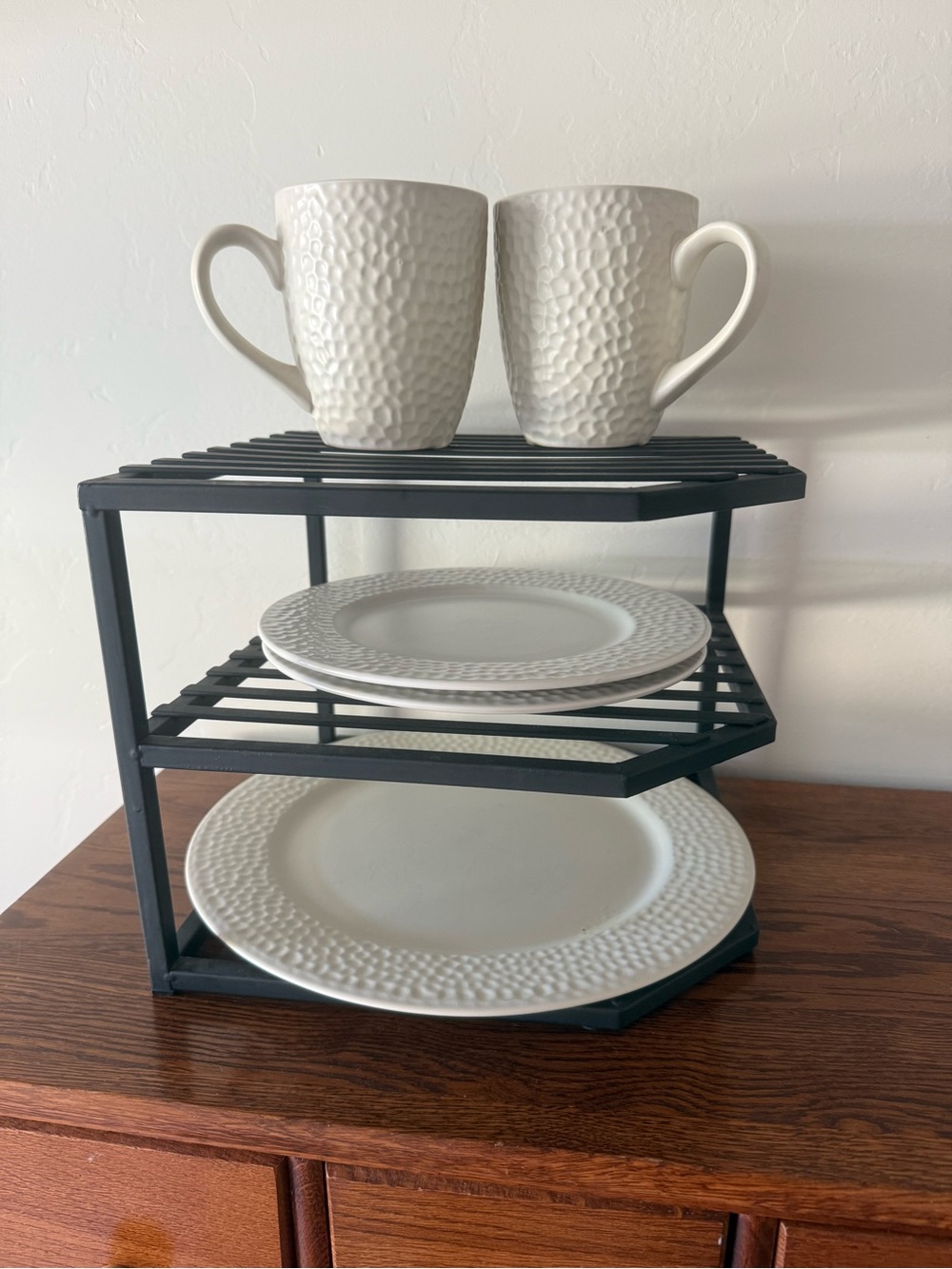 Corner Shelf Cabinet / Organizer – Black Metal Home Storage Rack